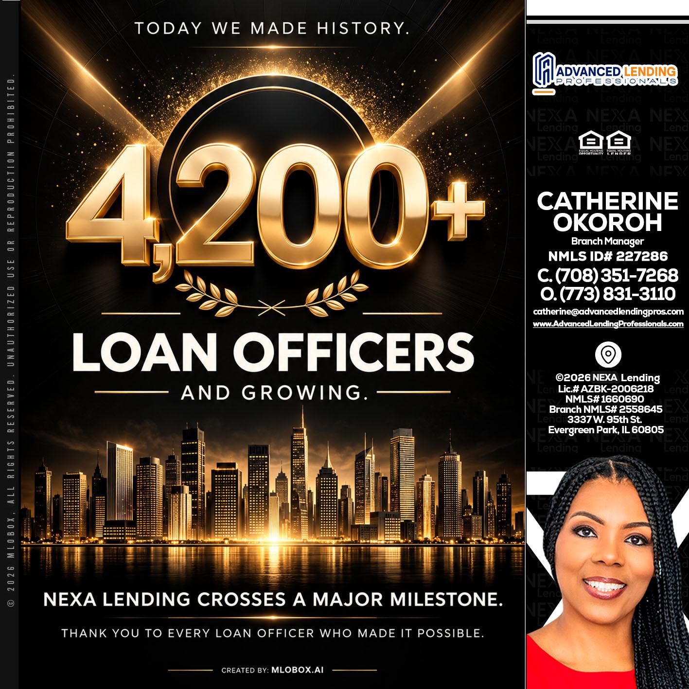 4200+. MLOs -  Advanced Lending Professionals -Branch Manager